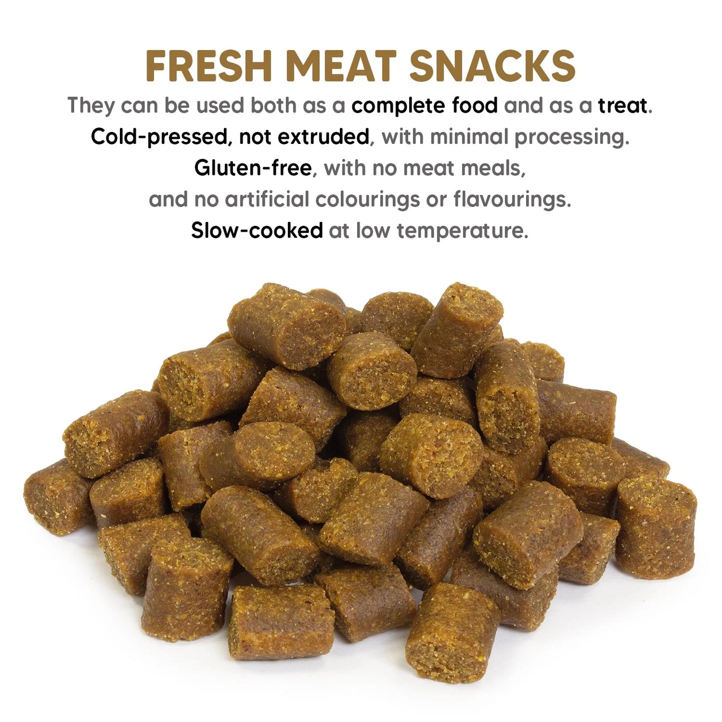 Snacks semihúmedos de Salmón y pavo - Fresh Meat Snacks Para Perros - Arquivet