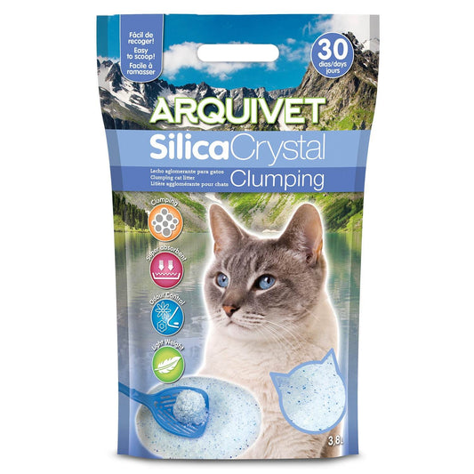 Lecho higiénico aglomerante de sílice para gatos. 3,8 L (1,6kg)