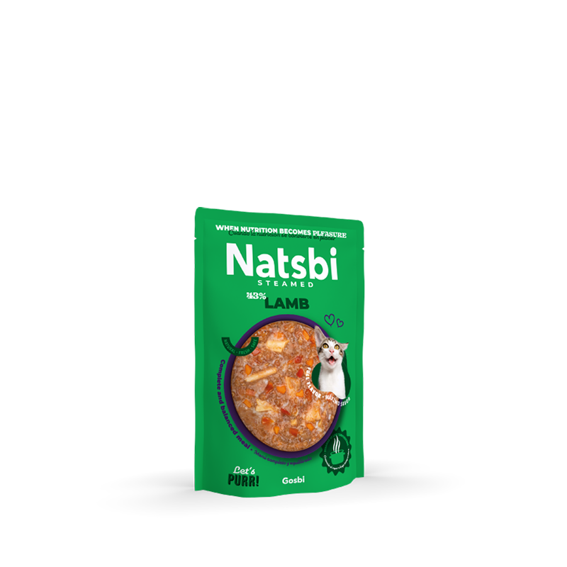 Natsbi Steamed Gravy Cat Lamb | Comida al vapor de cordero para gatos 80g