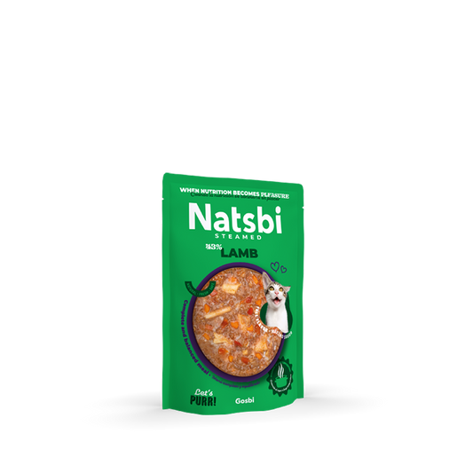 Natsbi Steamed Gravy Cat Lamb | Comida al vapor de cordero para gatos 80g