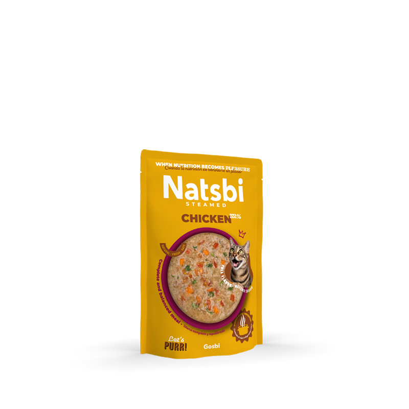 Natsbi Steamed Gravy Cat Chicken | Comida al vapor de pollo para gatos 80g