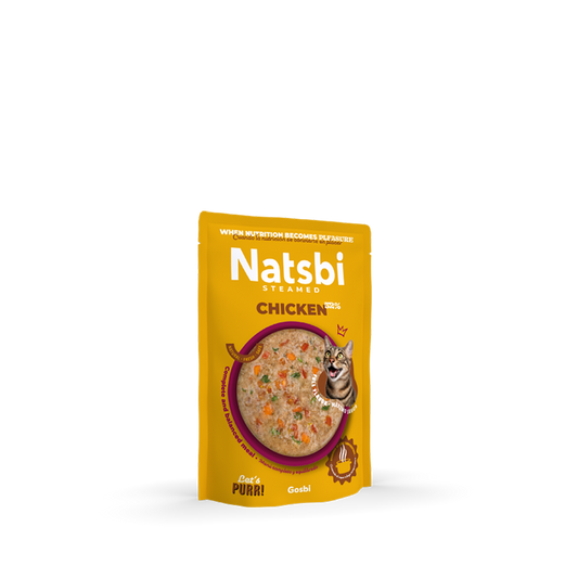 Natsbi Steamed Gravy Cat Chicken | Comida al vapor de pollo para gatos 80g