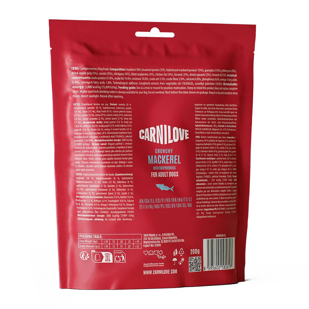 Carnilove Crunchy Mackerel and Raspberry Dog Treats