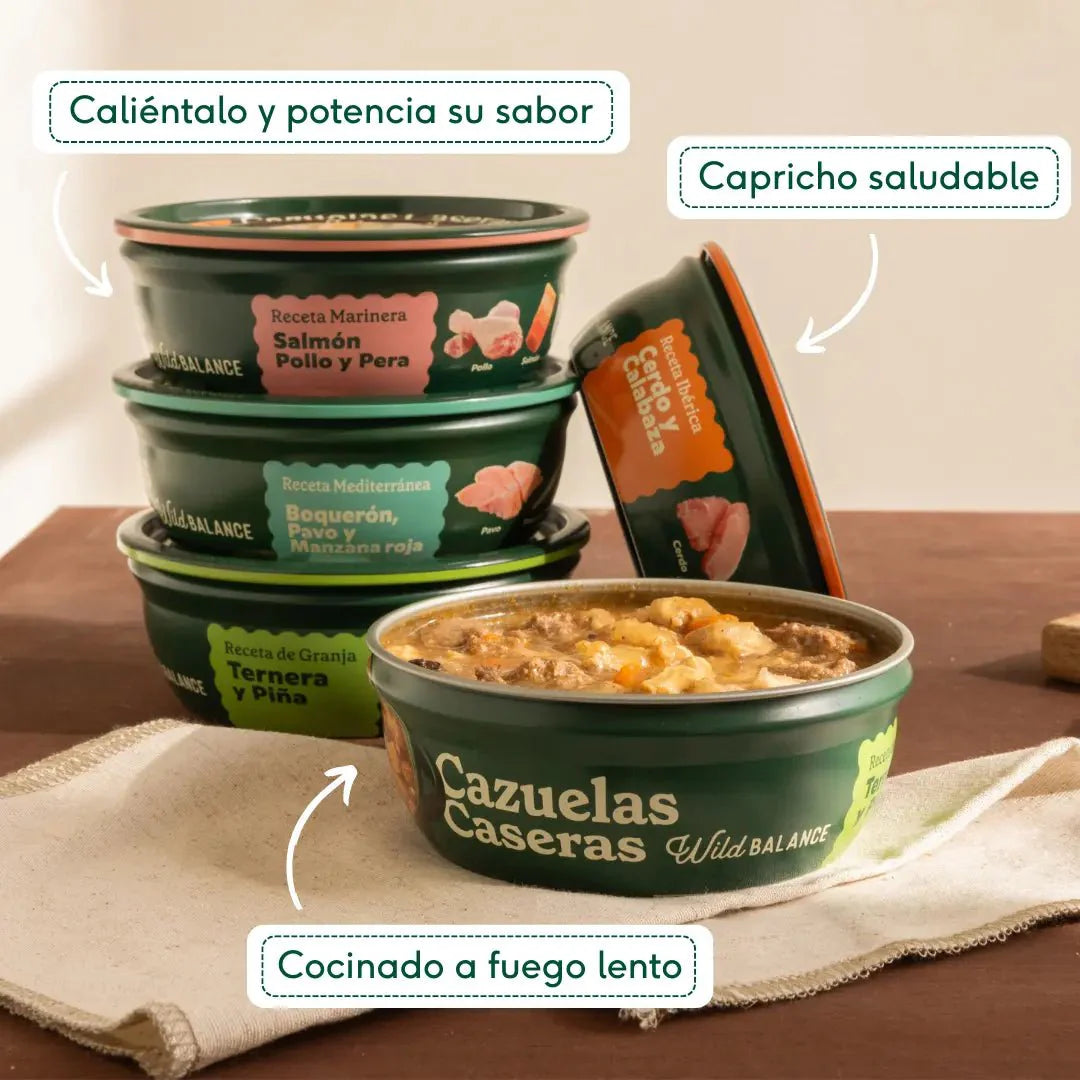 Cazuela casera de Salmón, Pollo y Pera para perros 280g - Para Perros - Wild Balance