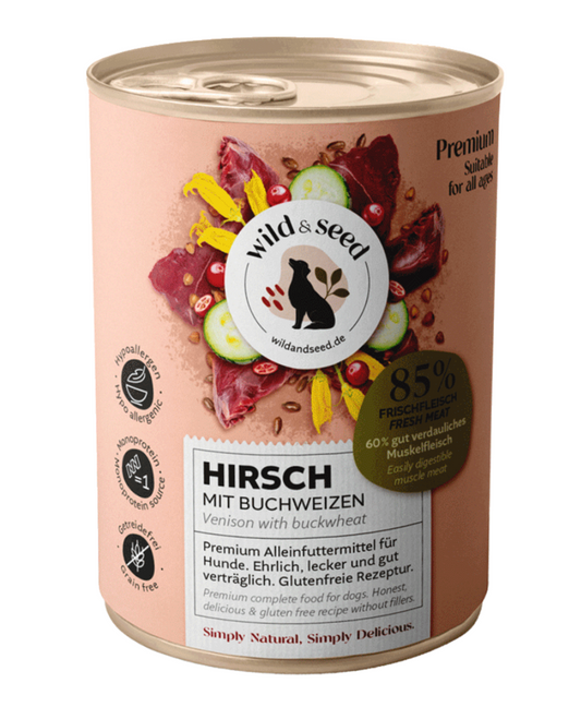 Lata de Venado (monoproteíca) - Wild & Seed - 400g y 800g