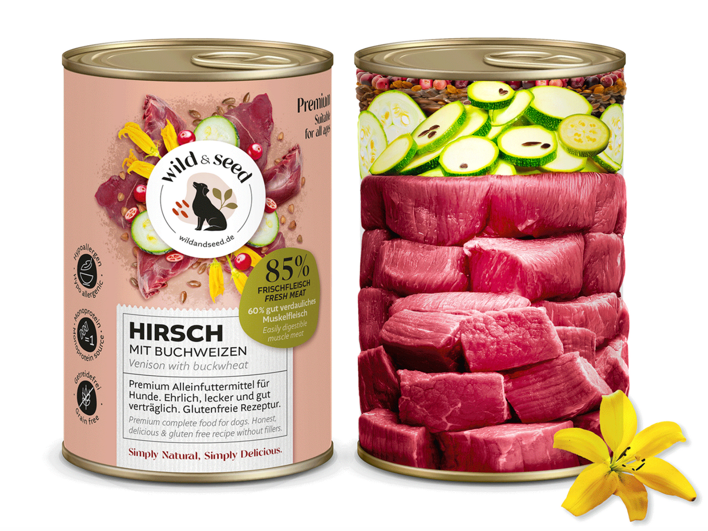 Lata de Venado (monoproteíca) - Wild & Seed - 400g y 800g