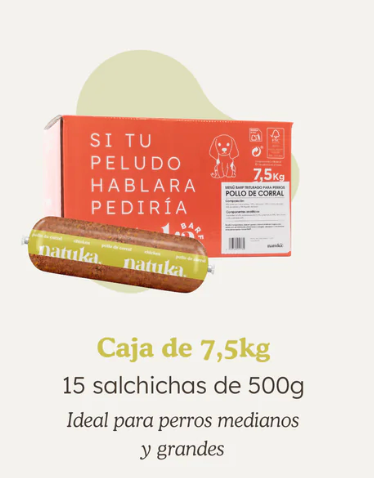 Dieta BARF Natuka (POLLO) - SOLO RECOGIDA EN TIENDA - Salchicha 500g