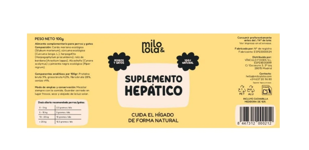 Milo&Lola - Suplemento Hepático