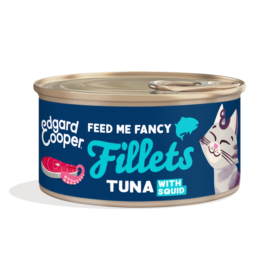 Edgard & Cooper  Filetes de atún con calamar sin cerales para gatos 70g