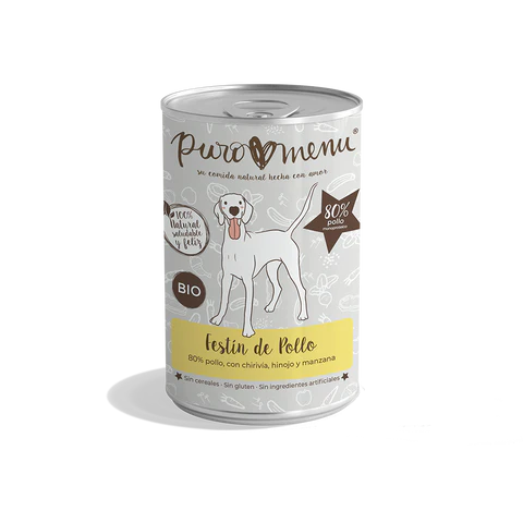 Puromenu: Menú Festín de Pollo BIO | Lata completa y monoproteica