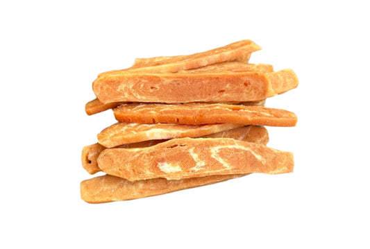 Tiras de frango e peixe