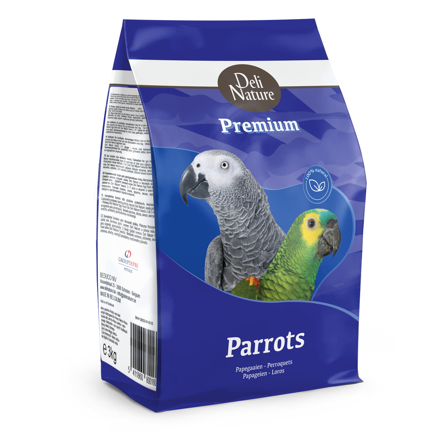 Mixtura para Loros Premium, Deli Nature, 800 g