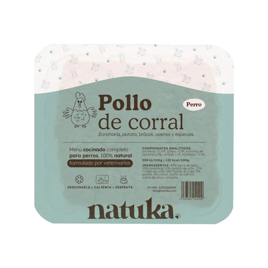 Comida cocinada Natuka (Pollo de corral) - SOLO RECOGIDA EN TIENDA - 500g
