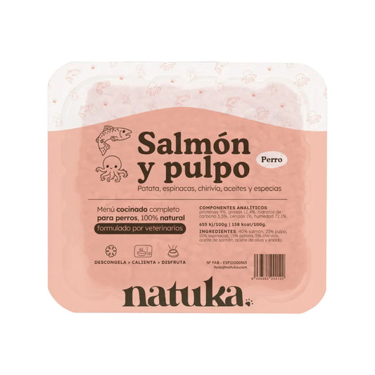 Comida cocinada Natuka (Salmón y Pulpo) - SOLO RECOGIDA EN TIENDA - 500g
