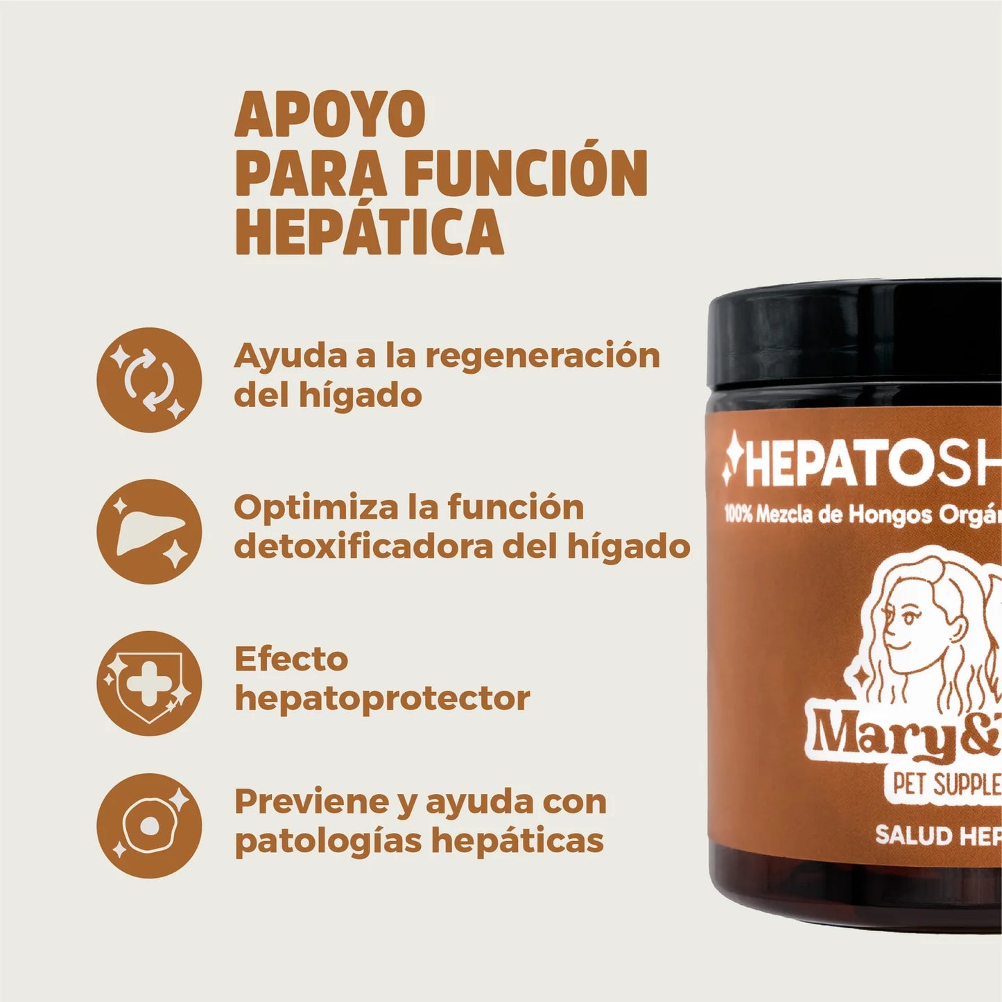 Mary&Trufa - HepatoShrooms 75gr | Suplemento para la Salud Hepática