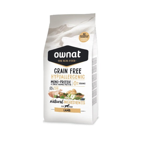 OWNAT GRAIN FREE HYPO LAMB 12KG, 3KG (Cordero, hipoalergénico)