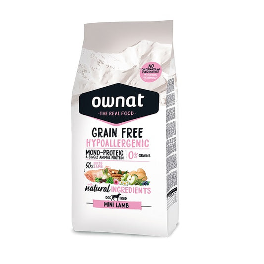 OWNAT GRAIN FREE HYPO LAMB MINI 3KG - Razas pequeñas (Cordero, hipoalergénico)