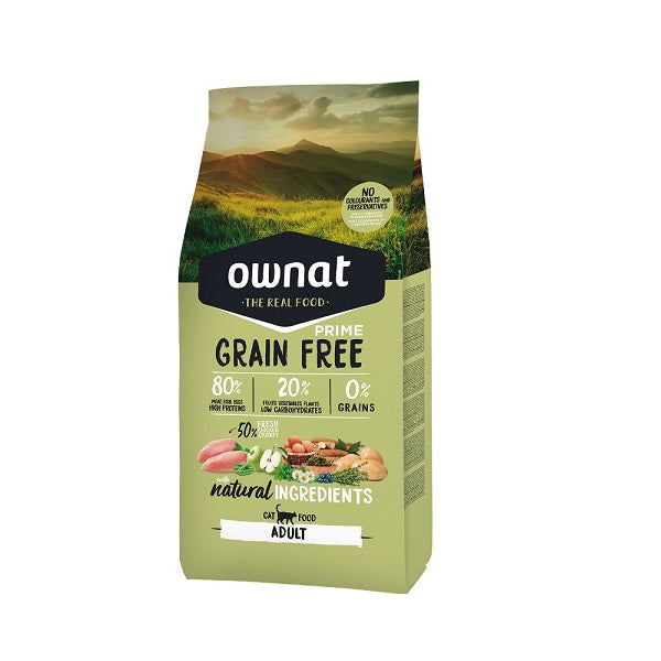 OWNAT GRAIN FREE PRIME ADULT CHICKEN AND TURKEY GATOS - Pollo y Pavo