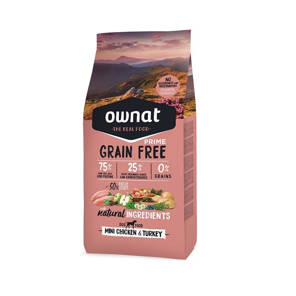 OWNAT GRAIN FREE PRIME MINI Adult - Pollo y Pavo - Razas pequeñas