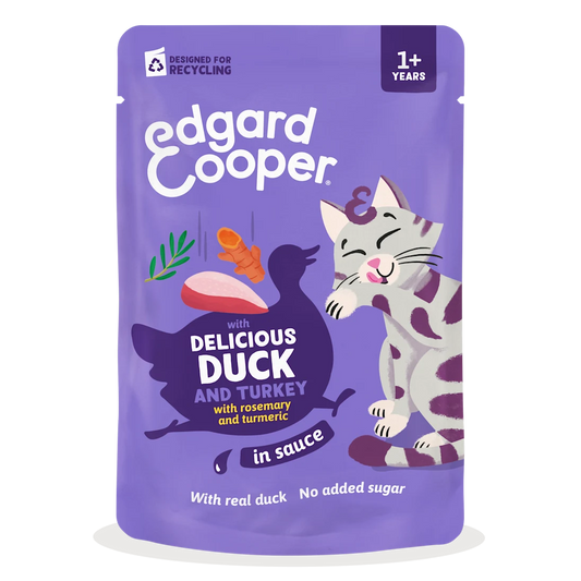 Edgard & Cooper | Pato y Pavo en salsa | Pouches 85g para gato