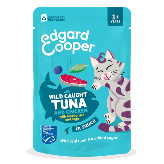 Edgard & Cooper |Atún y Pollo en salsa | Pouches 85g para gato