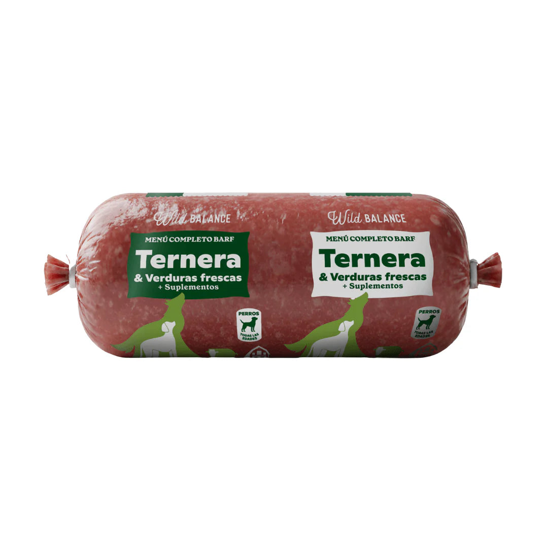 Menú BARF de Ternera con verduras frescas para perros - Wild Balance - 500g