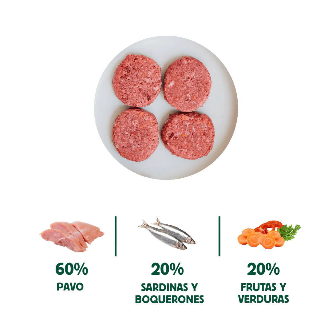 Menú BARF de Boquerón y Sardina con verduras frescas para perros - 1kg - Wild Balance