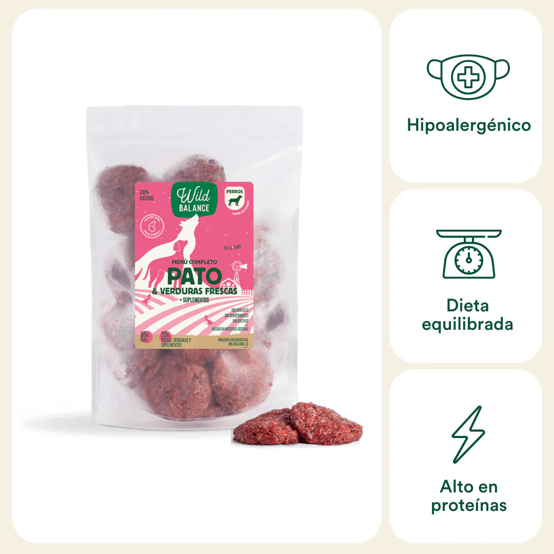 Menú BARF de Pato con verduras frescas para perros - Wild Balance