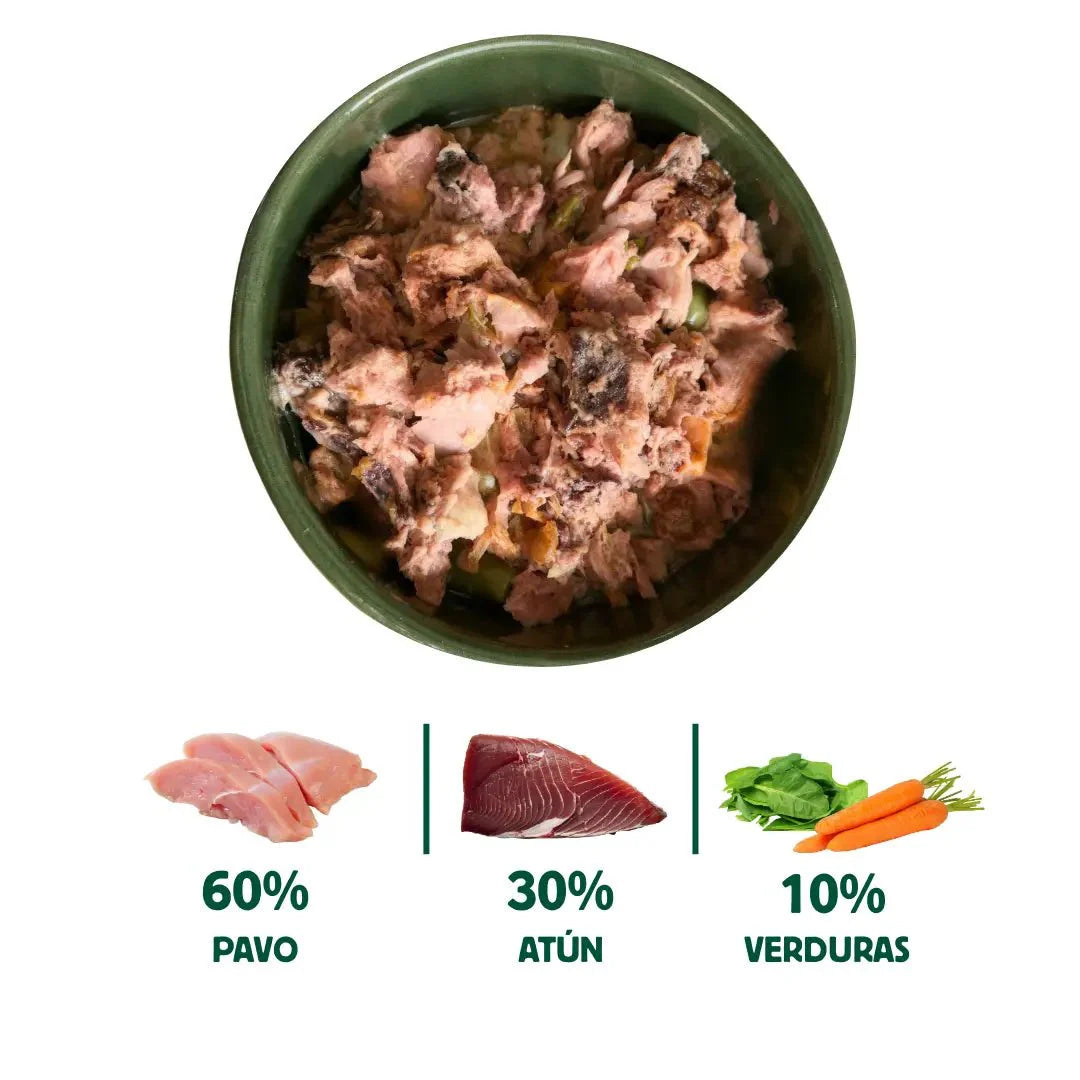 Lata de Atún y Pavo para perros 400g - Comida cocinada al vapor de Wild Balance - Para Perros