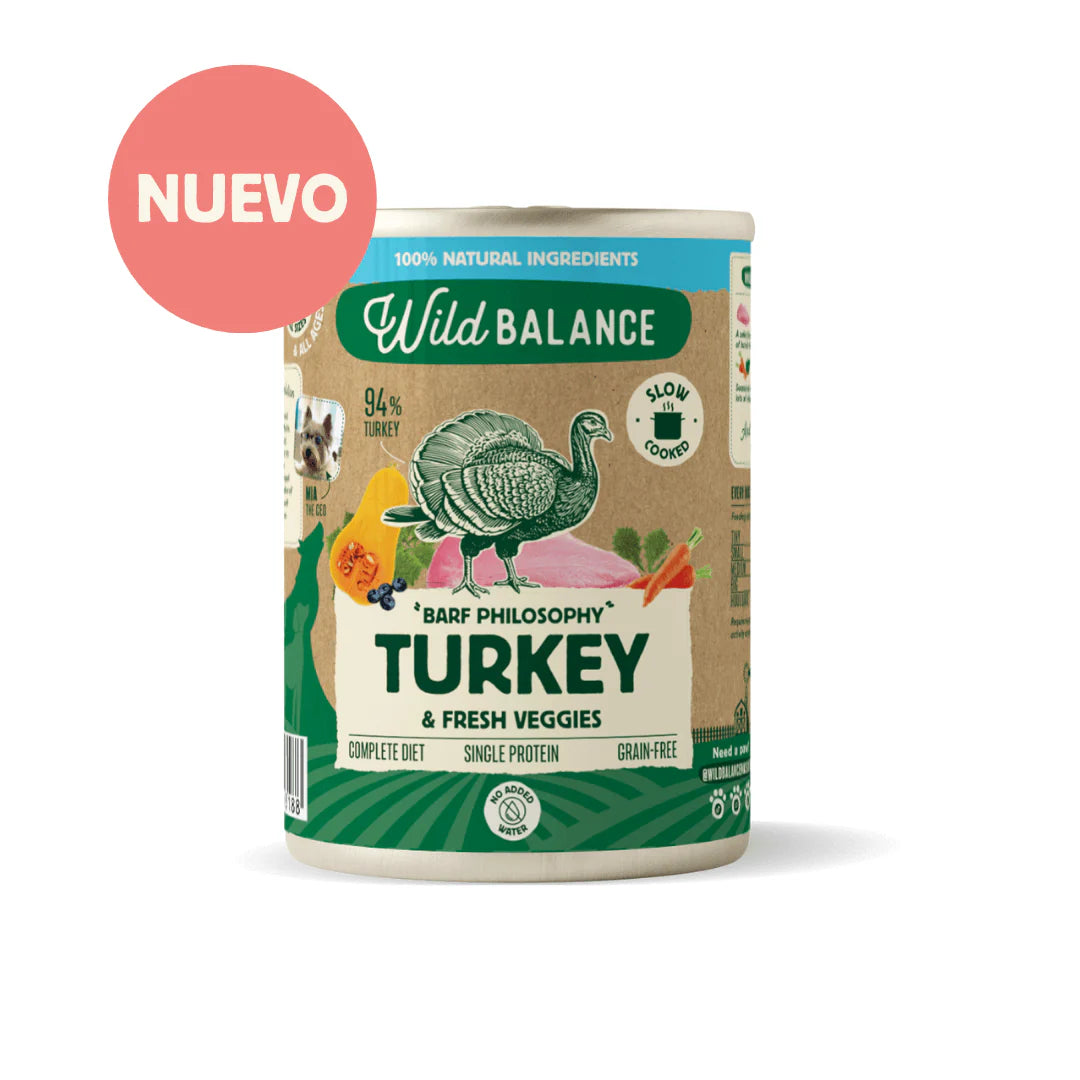 Lata de Pavo Monoproteica – Comida cocinada al vapor de Wild Balance - Para Perros