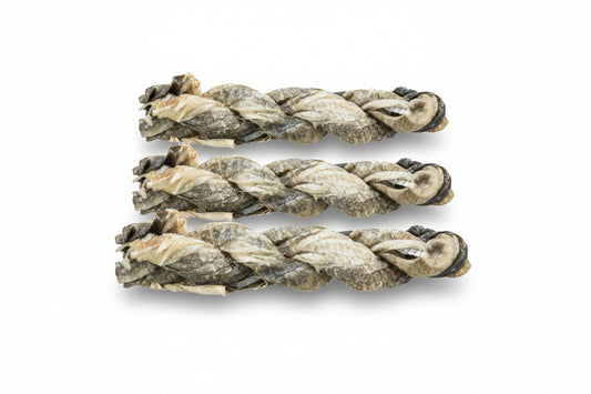 Twisters de piel de pescado blanco