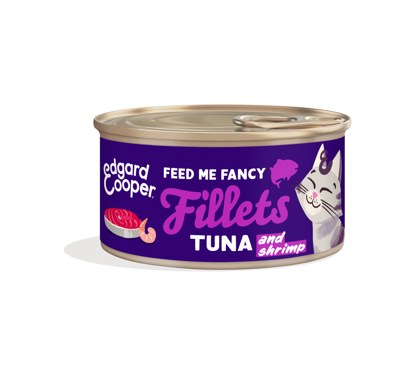 Edgard & Cooper  Filetes de atún y gambas sin cereales para gatos 70g