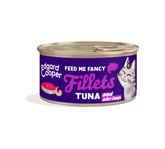Edgard & Cooper  Filetes de atún y gambas sin cereales para gatos 70g