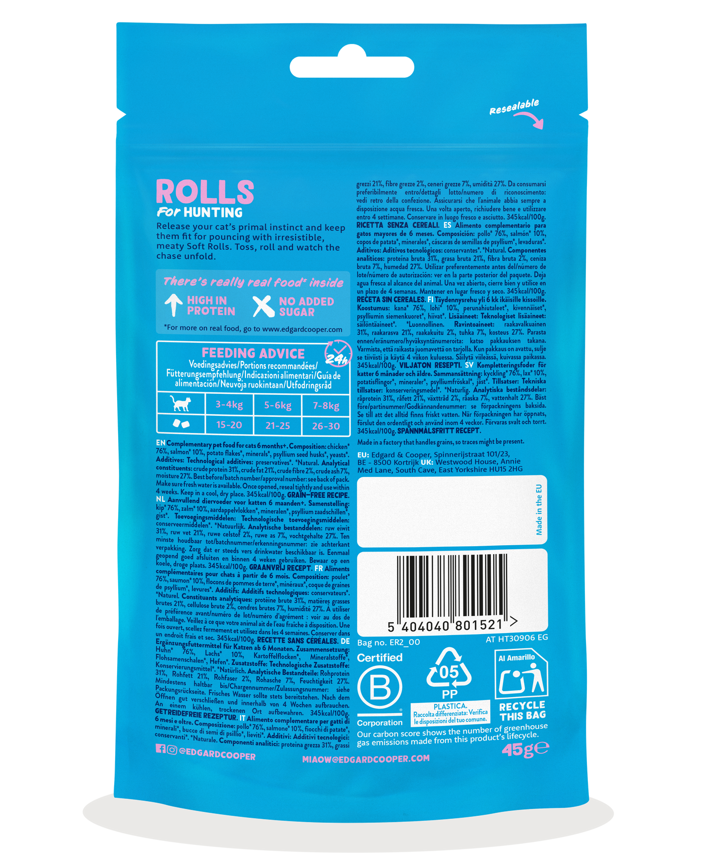Edgard & Cooper | Rollitos de salmón y pollo | Premios naturales para gatos