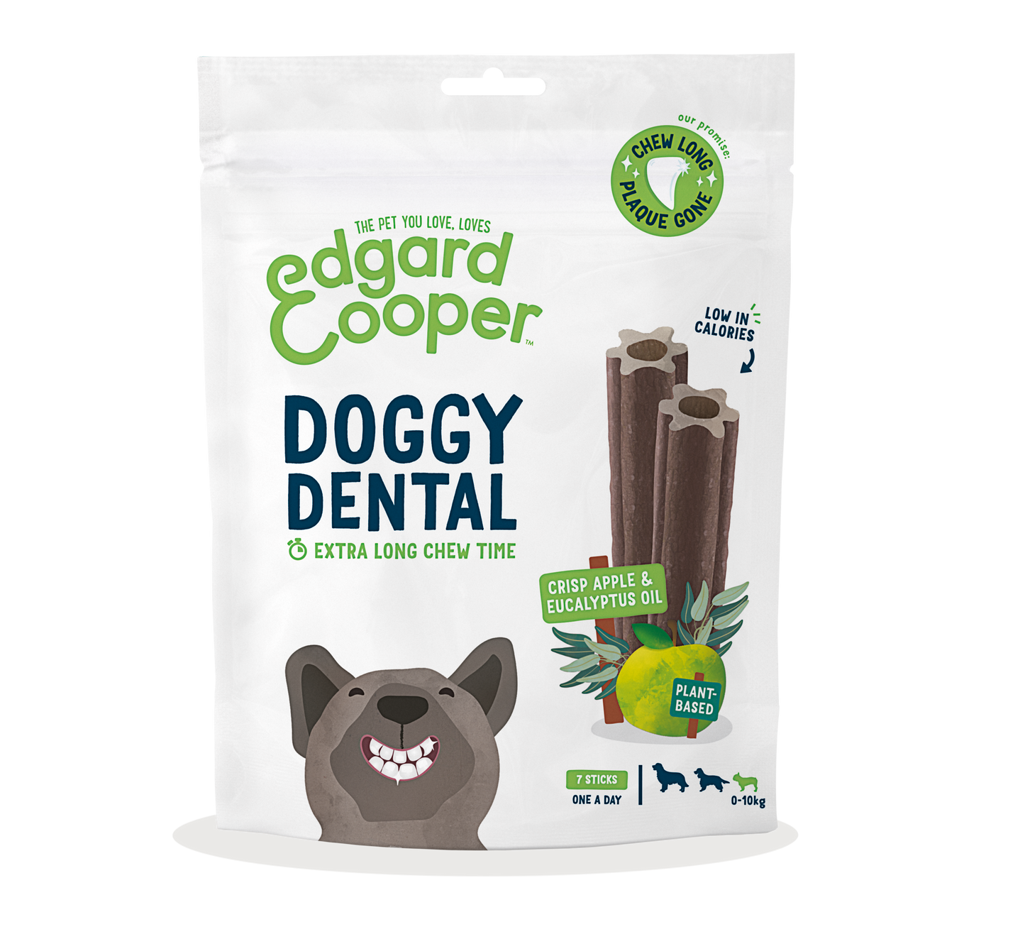 Sticks dentales Edgard Cooper - Doggy Dental Manzana y eucalipto - 3 tamaños diferentes