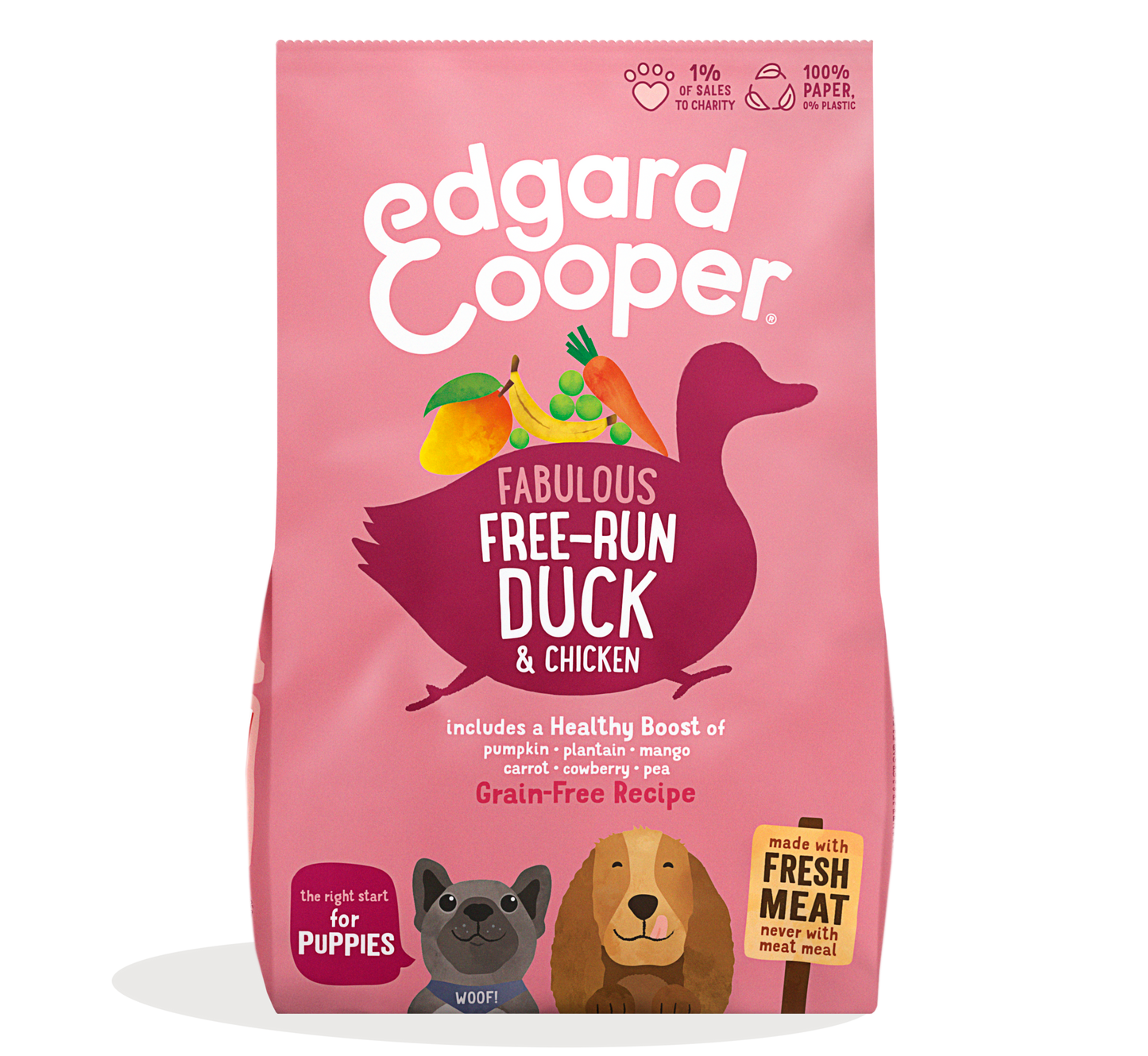 Edgard Cooper - Pato y pollo de corral ecológicos - Pienso sin cereales para cachorros