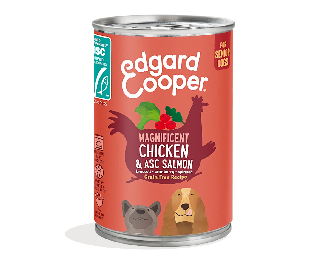 Edgard Cooper | Pollo y Salmón | Lata para Perros Senior 400g