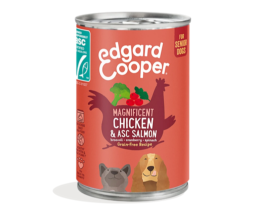 Edgard Cooper | Pollo y Salmón | Lata para Perros Senior 400g
