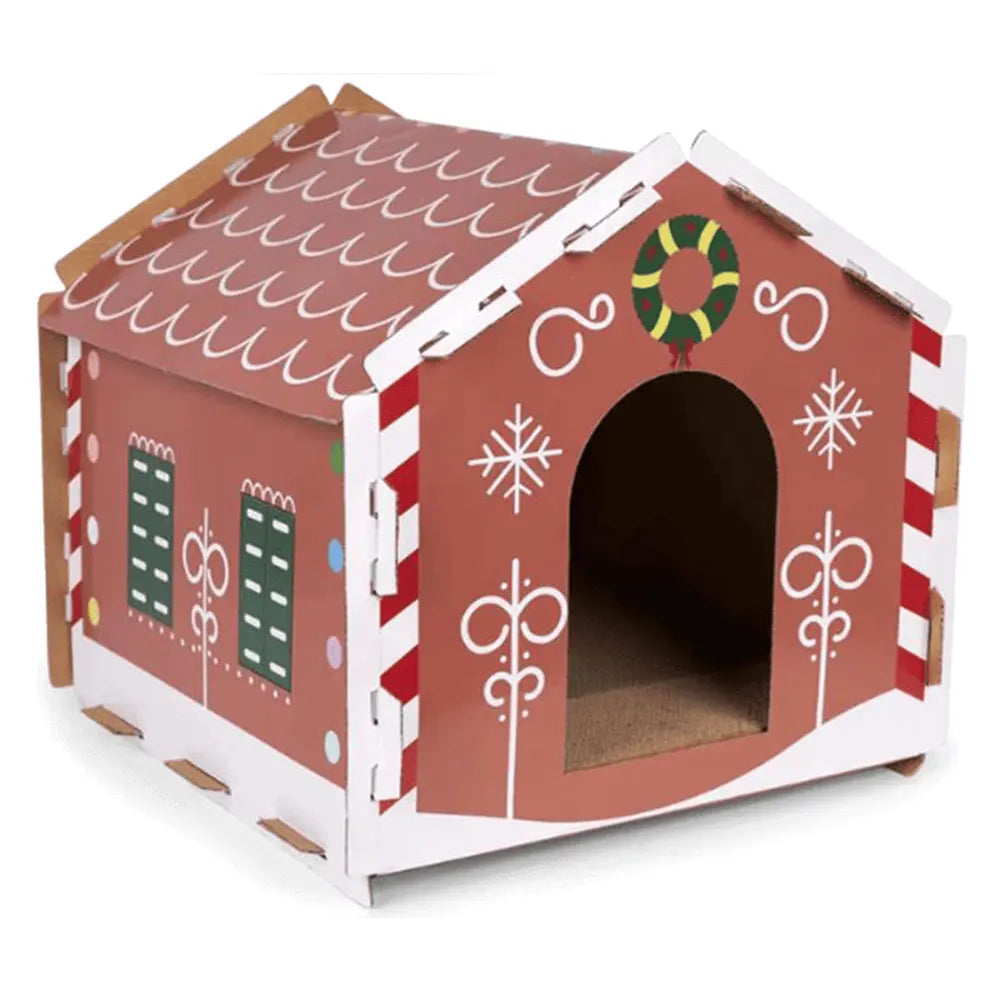 Rascador casita de jengibre para gatos 38 x 39 x 40 cm