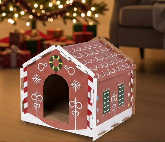 Rascador casita de jengibre para gatos 38 x 39 x 40 cm