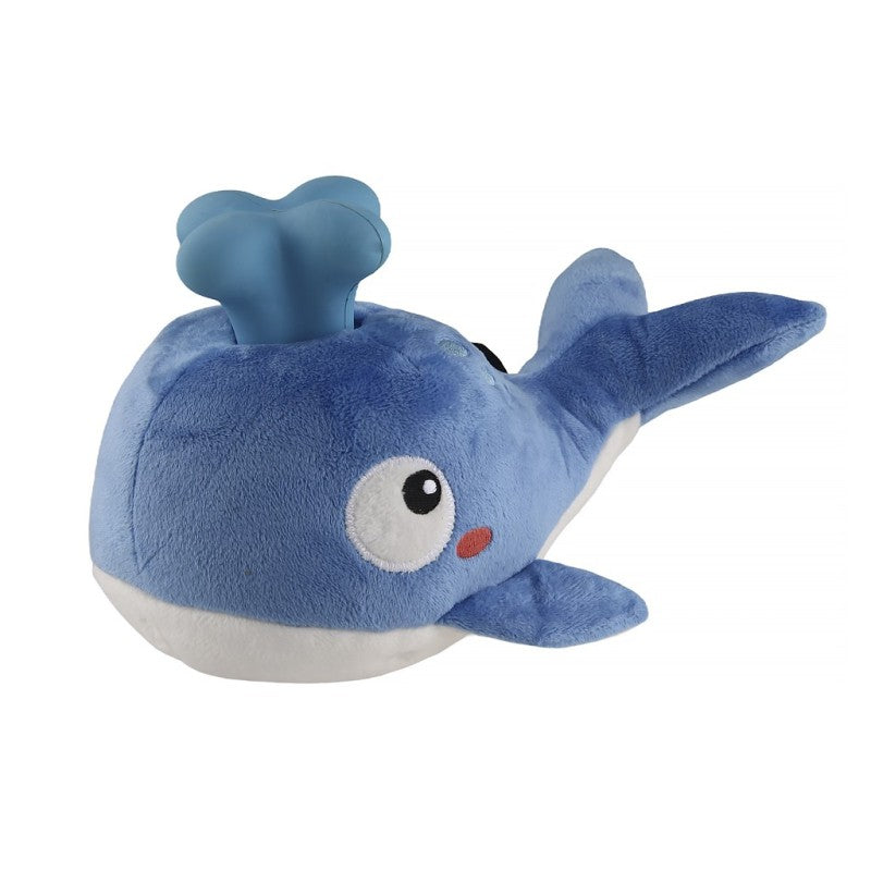 Ballena de peluche con chorro de goma - Juguete 2 en 1