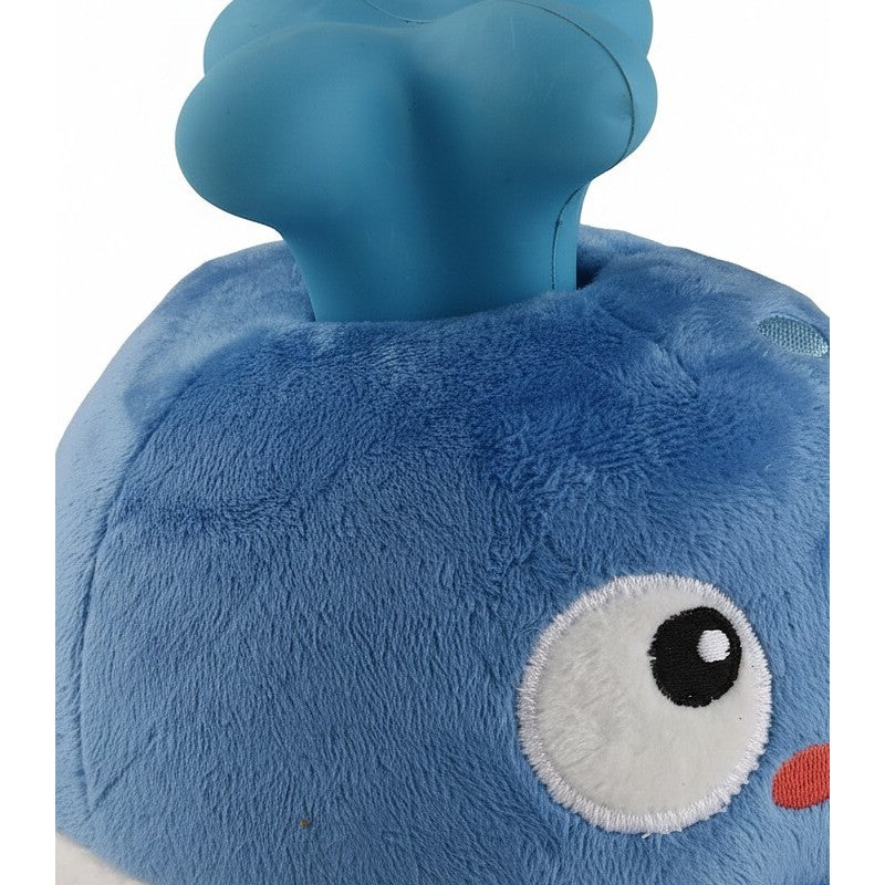 Ballena de peluche con chorro de goma - Juguete 2 en 1