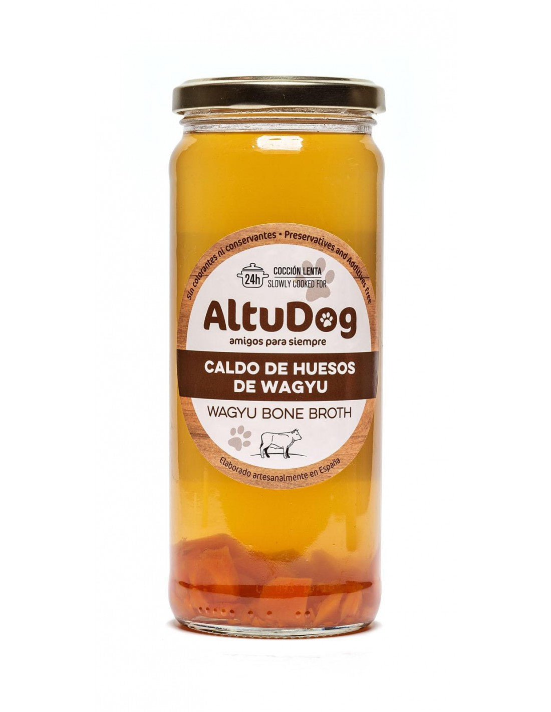 Caldo natural de huesos de wagyu 450ml para perros - Altudog