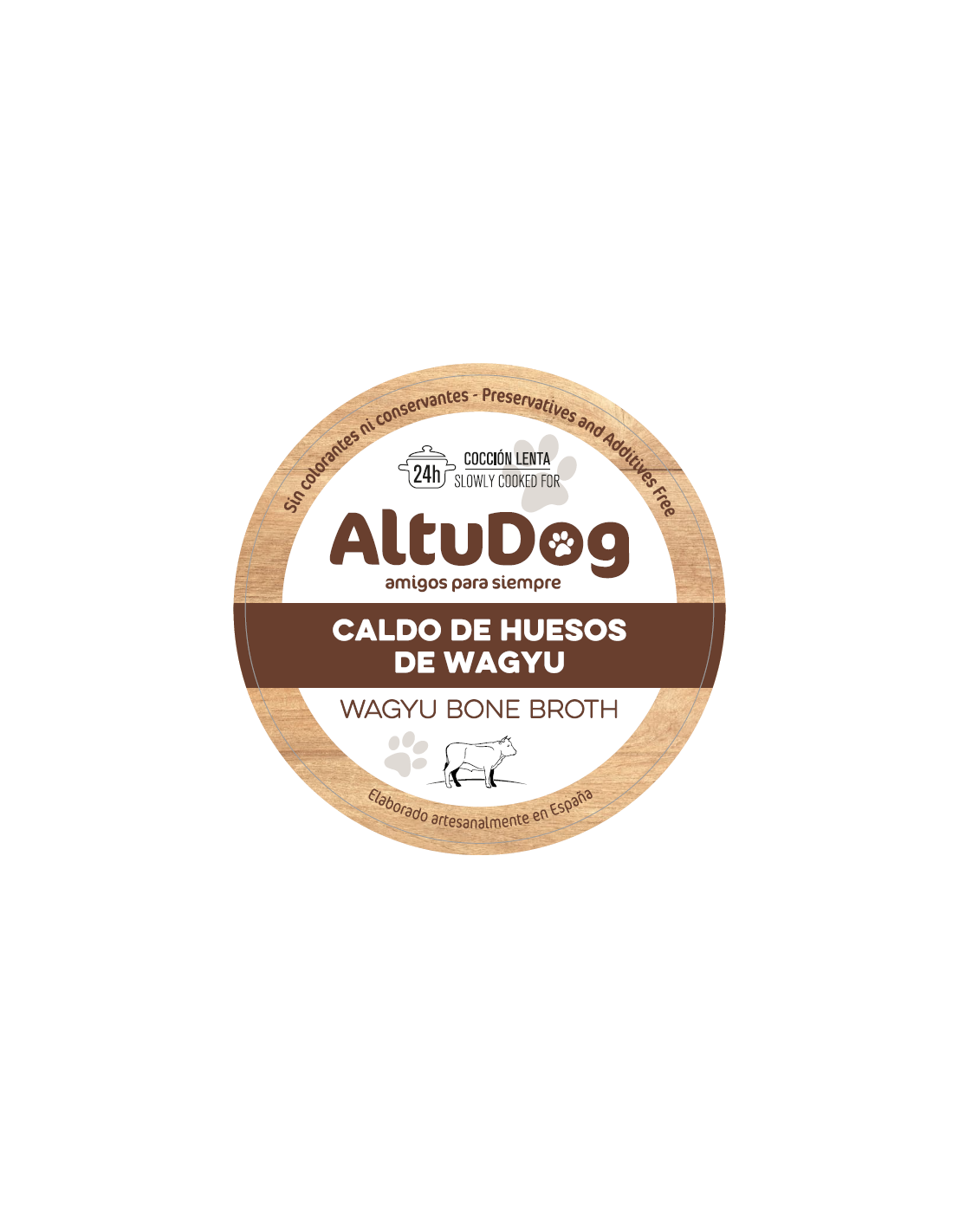 Caldo natural de huesos de wagyu 450ml para perros - Altudog