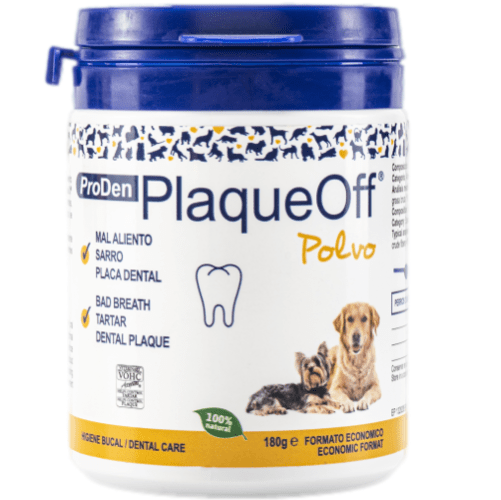 Plaque Off | Polvo para mal aliento, sarro  y placa para perros y gatos | 180g