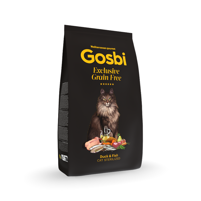 Gosbi | Exclusive Grain Free Cat Sterilized Duck with Fish | Pienso para gatos esterilizados de pato y pescado