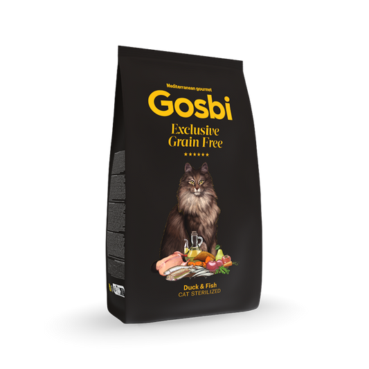 Gosbi | Exclusive Grain Free Cat Sterilized Duck with Fish | Pienso para gatos esterilizados de pato y pescado