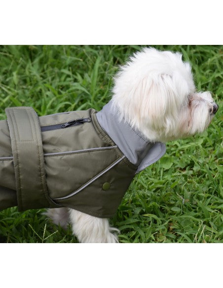 Impermeable verde con forro polar extraible