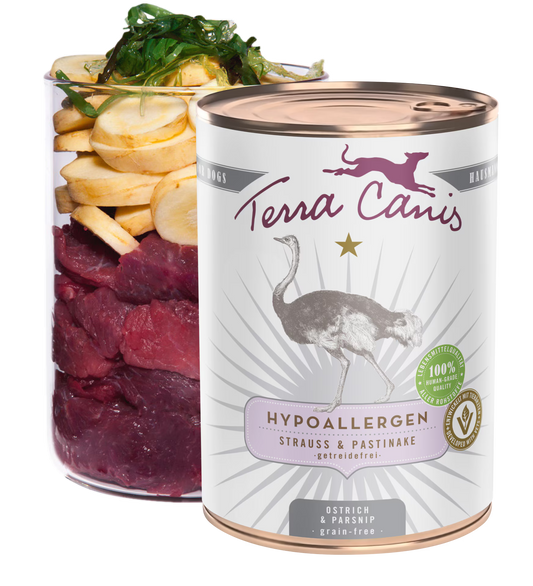 TERRA CANIS Hipoalergénica - Avestruz con con chirivía