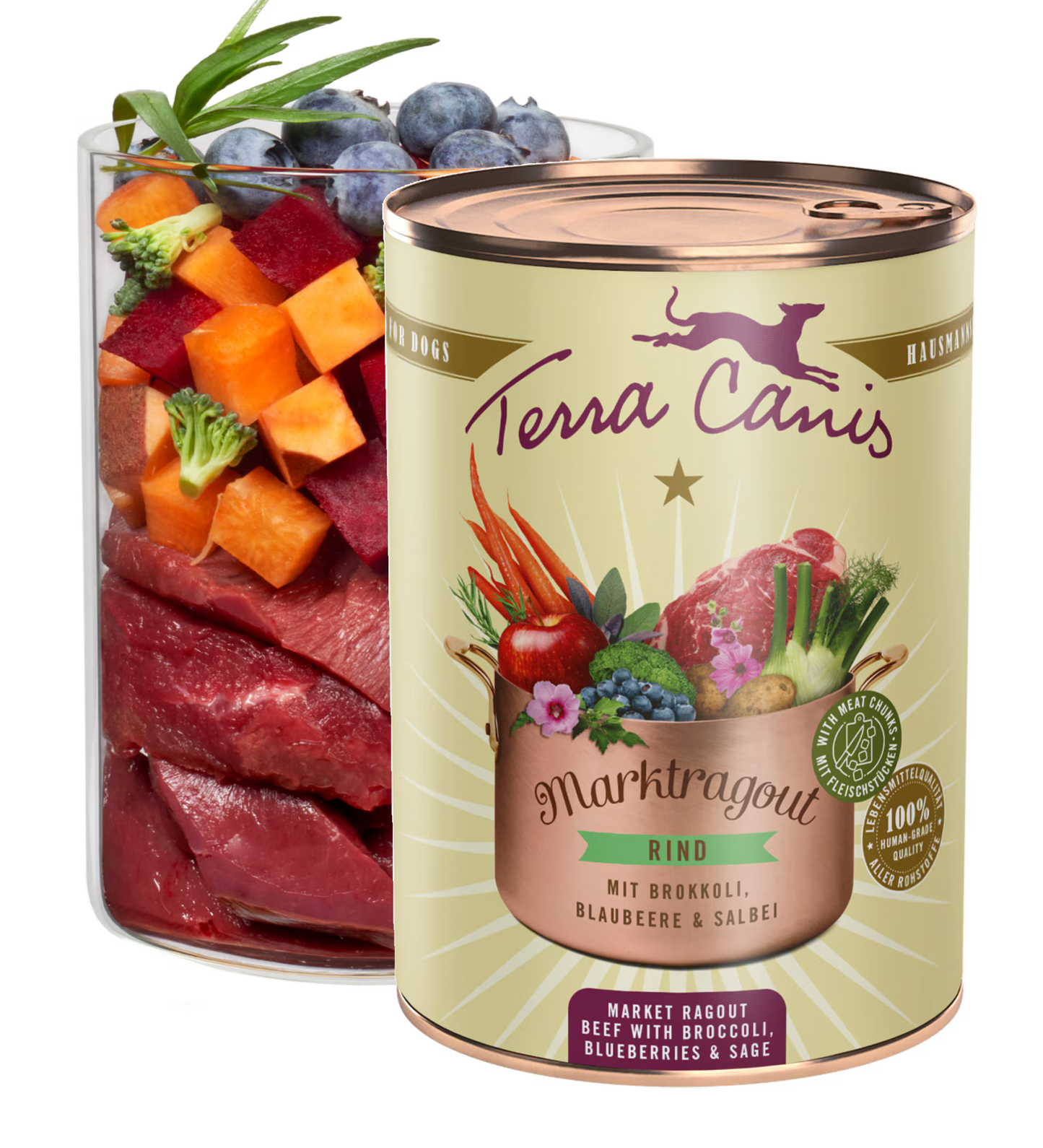TERRA CANIS MARKTRAGOUT - Buey con brócoli, arándanos azules y salvia, sin cereales